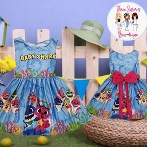 Baby shark Little Girls Dress NIB